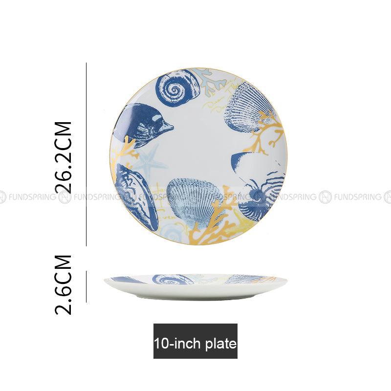 Elegant Ceramic Ensemble: Set of 2 Literary Tableware Dinner Plates (8" and 10") Elegant Ceramic Ensemble: Set of 2 Literary Tableware Dinner Plates (8" and 10")
