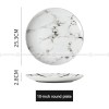 European Elegance Ceramic Dinner Plates - Marble-Inspired, Black and White Striped Set (8" and 10") European Elegance Ceramic Dinner Plates - Marble-Inspired, Black and White Striped Set (8" and 10")