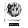 European Elegance Ceramic Dinner Plates - Marble-Inspired, Black and White Striped Set (8" and 10") European Elegance Ceramic Dinner Plates - Marble-Inspired, Black and White Striped Set (8" and 10")
