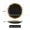 Elegant Ceramic Dinner Plates with Electroplated Gold Rim - Set of 2 (8" and 10") Elegant Ceramic Dinner Plates with Electroplated Gold Rim - Set of 2 (8" and 10")