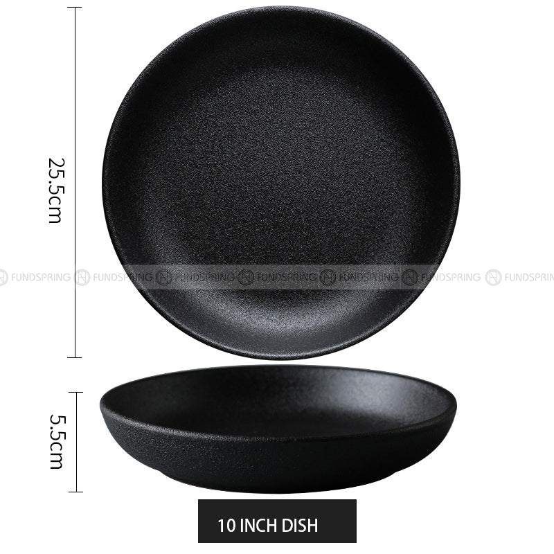 Frosted Tableware Black Ceramic Dinnerware Untensils Bowls Plates Frosted Tableware Black Ceramic Dinnerware Untensils Bowls Plates