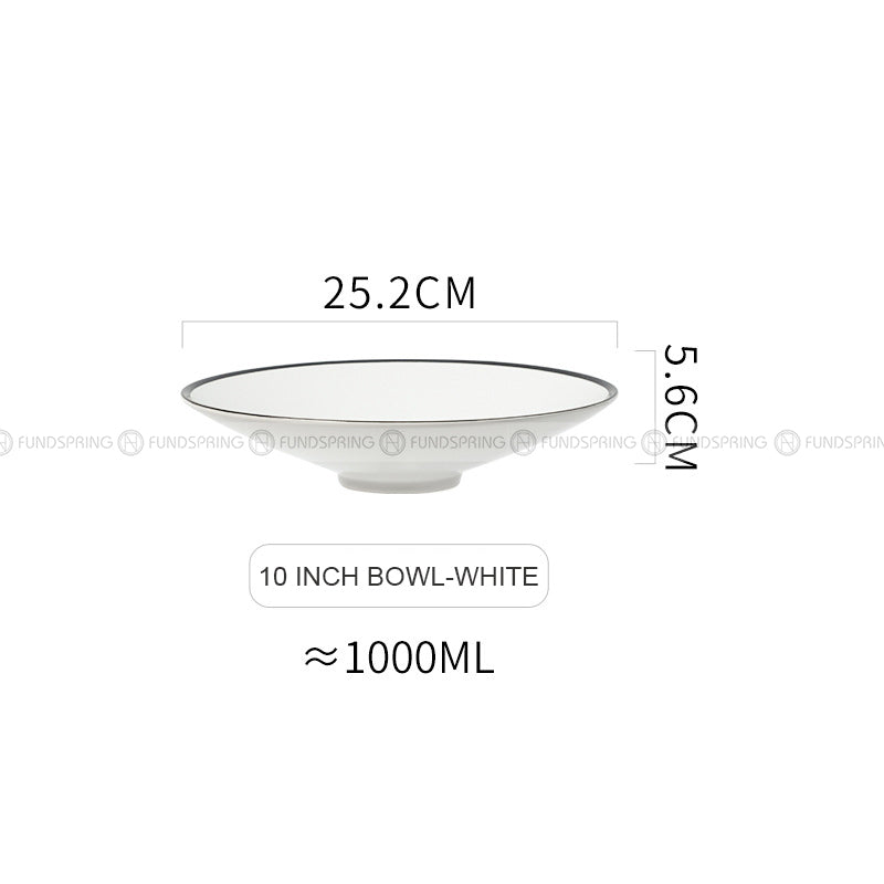 Ceramic Ramen Bowl Trumpet Bowl Matte/Frosted Bowl Deep Plate Ceramic Ramen Bowl Trumpet Bowl Matte/Frosted Bowl Deep Plate
