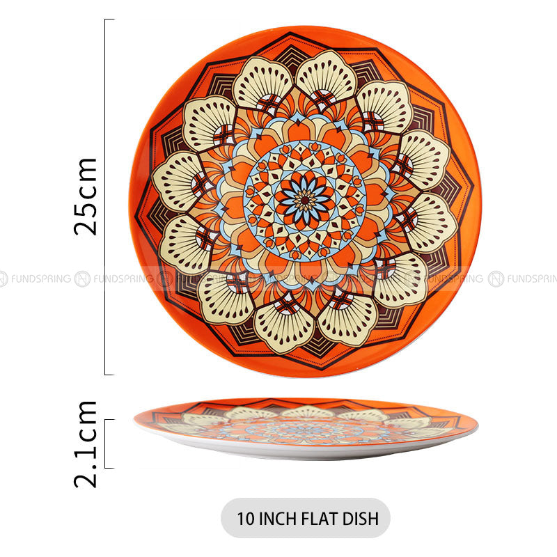 Porcelain Dinnerware Flowerish Hand-painted Plate Pattern Dinner Plate Porcelain Dinnerware Flowerish Hand-painted Plate Pattern Dinner Plate