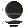 Simplicity Ceramic Tableware Black White With Gold Rim Plates Bowls Simplicity Ceramic Tableware Black White With Gold Rim Plates Bowls