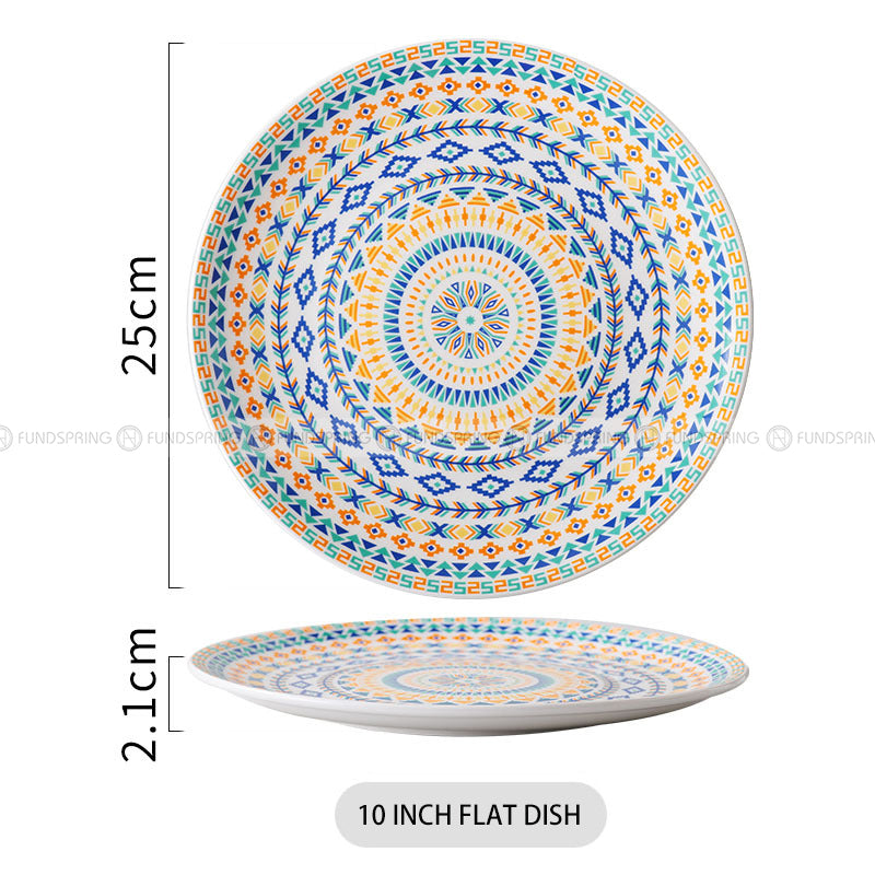 Porcelain Dinnerware Flowerish Hand-painted Plate Pattern Dinner Plate Porcelain Dinnerware Flowerish Hand-painted Plate Pattern Dinner Plate