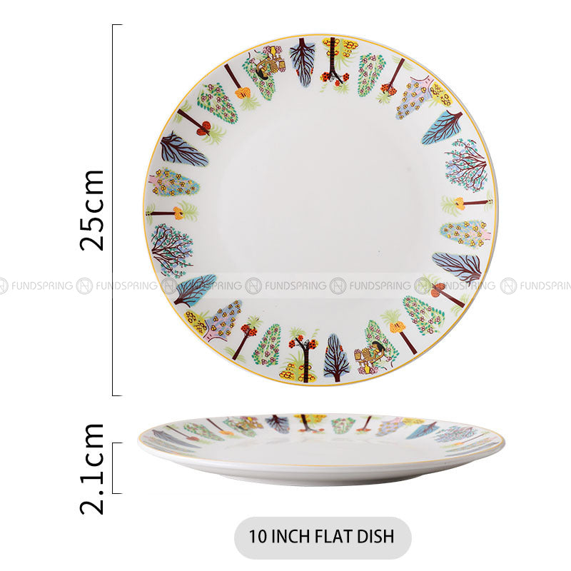 Porcelain Dinnerware Flowerish Hand-painted Plate Pattern Dinner Plate Porcelain Dinnerware Flowerish Hand-painted Plate Pattern Dinner Plate
