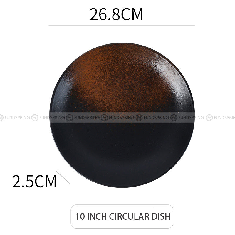 Japanese Ceramic Plate Gradient Glaze Dinnerware 6/8/10 Inches Shallow Plate Japanese Ceramic Plate Gradient Glaze Dinnerware 6/8/10 Inches Shallow Plate