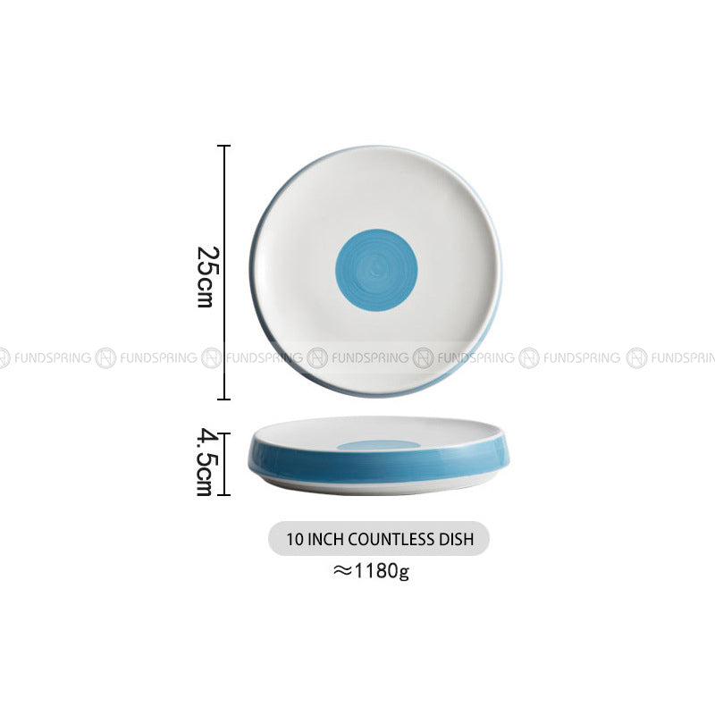 Ceremony Tableware Mood Hollow Platter Underglazed White-blue Thick Base Plate Ceremony Tableware Mood Hollow Platter Underglazed White-blue Thick Base Plate