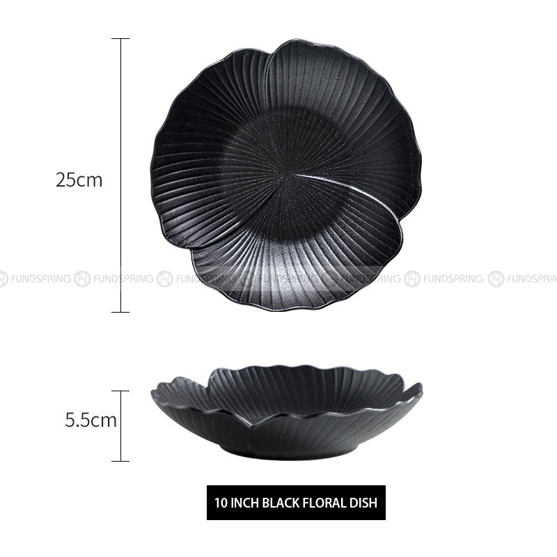 Lotus Leaf Ceramic Tableware Lace Bowl 10 Inches Flower Bowl Lotus Leaf Ceramic Tableware Lace Bowl 10 Inches Flower Bowl
