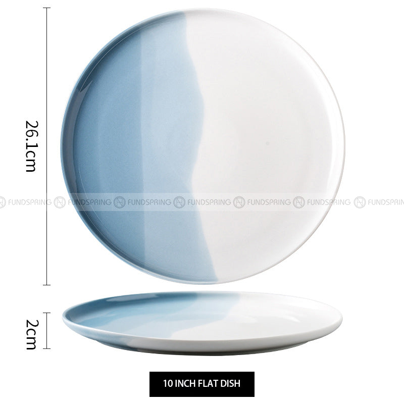 Ceramic Tableware Landscape Painting Dinnerware Gradient Bowls Plates Ceramic Tableware Landscape Painting Dinnerware Gradient Bowls Plates