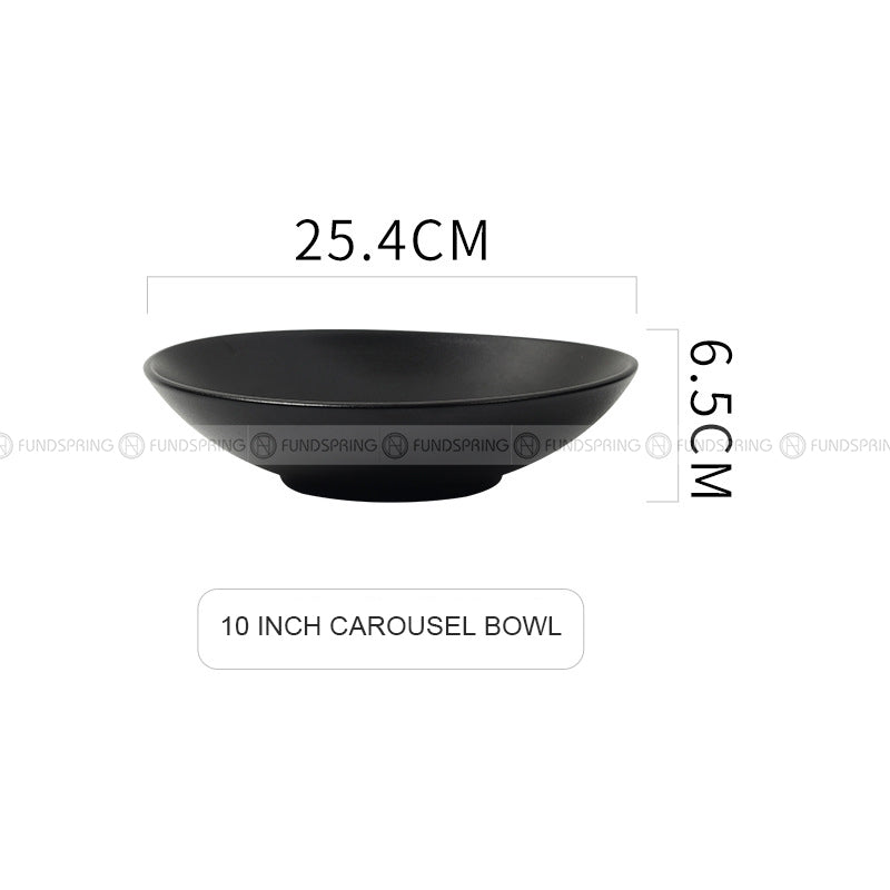 Black Tableware Hat Bowl Large Bowl Deep Soup Plate Serving Plate Black Tableware Hat Bowl Large Bowl Deep Soup Plate Serving Plate
