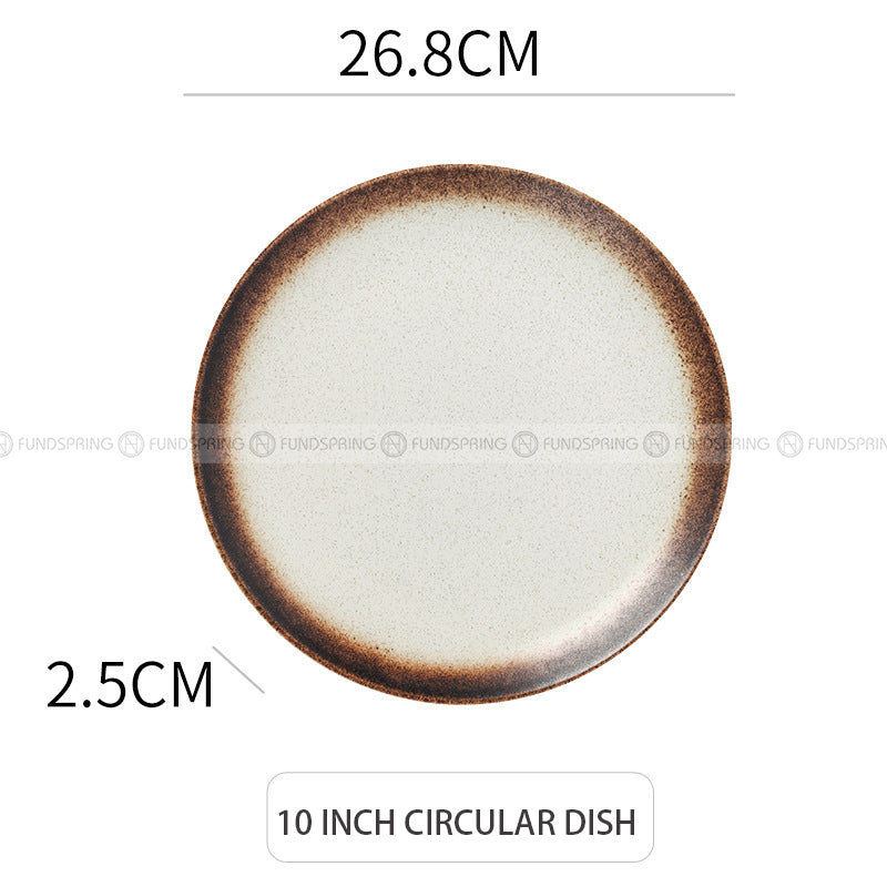 Japanese Ceramic Plate Gradient Glaze Dinnerware 6/8/10 Inches Shallow Plate Japanese Ceramic Plate Gradient Glaze Dinnerware 6/8/10 Inches Shallow Plate