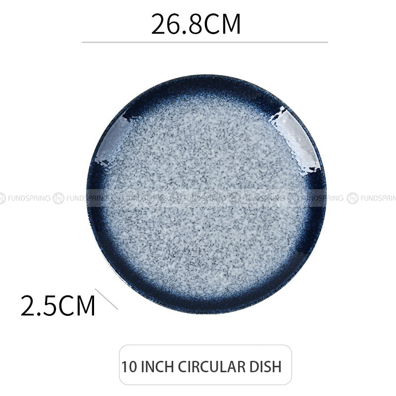 Japanese Ceramic Plate Gradient Glaze Dinnerware 6/8/10 Inches Shallow Plate Japanese Ceramic Plate Gradient Glaze Dinnerware 6/8/10 Inches Shallow Plate