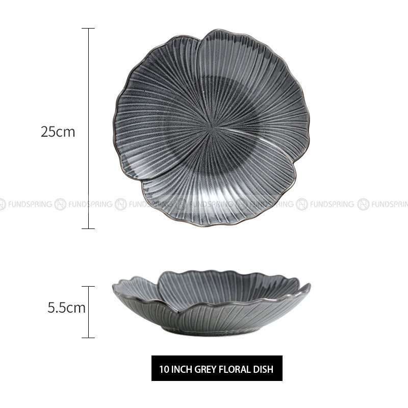 Lotus Leaf Ceramic Tableware Lace Bowl 10 Inches Flower Bowl Lotus Leaf Ceramic Tableware Lace Bowl 10 Inches Flower Bowl