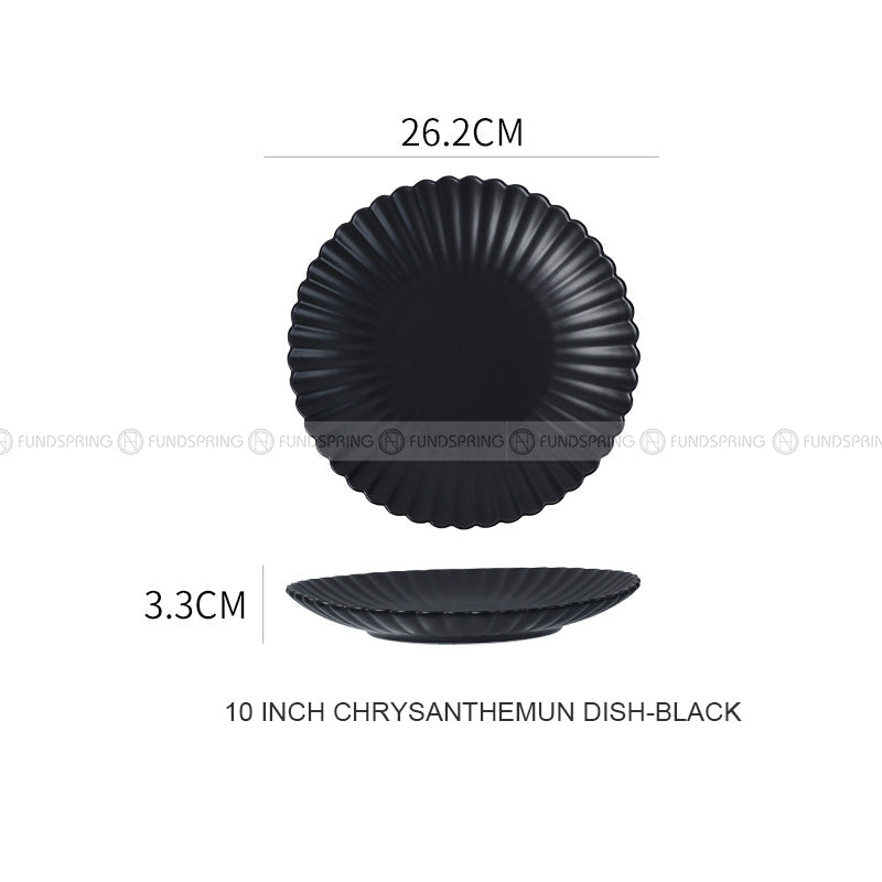 Ceramic Dinnerware Disc Chrysanthemum Flat Plate Minimalism Plate Ceramic Dinnerware Disc Chrysanthemum Flat Plate Minimalism Plate