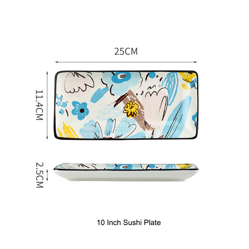 Hand-Drawn Doodle Ceramic Bowls and Plates - Household Dinnerware Hand-Drawn Doodle Ceramic Bowls and Plates - Household Dinnerware