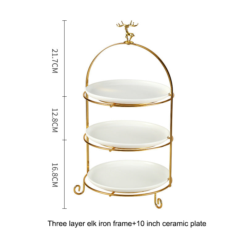 Elegant Ceramic Afternoon Tea Snack Tray: Sophisticated Dessert Table Display Rack Elegant Ceramic Afternoon Tea Snack Tray: Sophisticated Dessert Table Display Rack