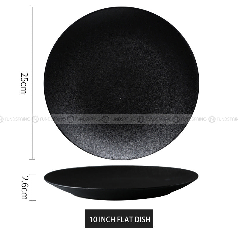 Frosted Tableware Black Ceramic Dinnerware Untensils Bowls Plates Frosted Tableware Black Ceramic Dinnerware Untensils Bowls Plates