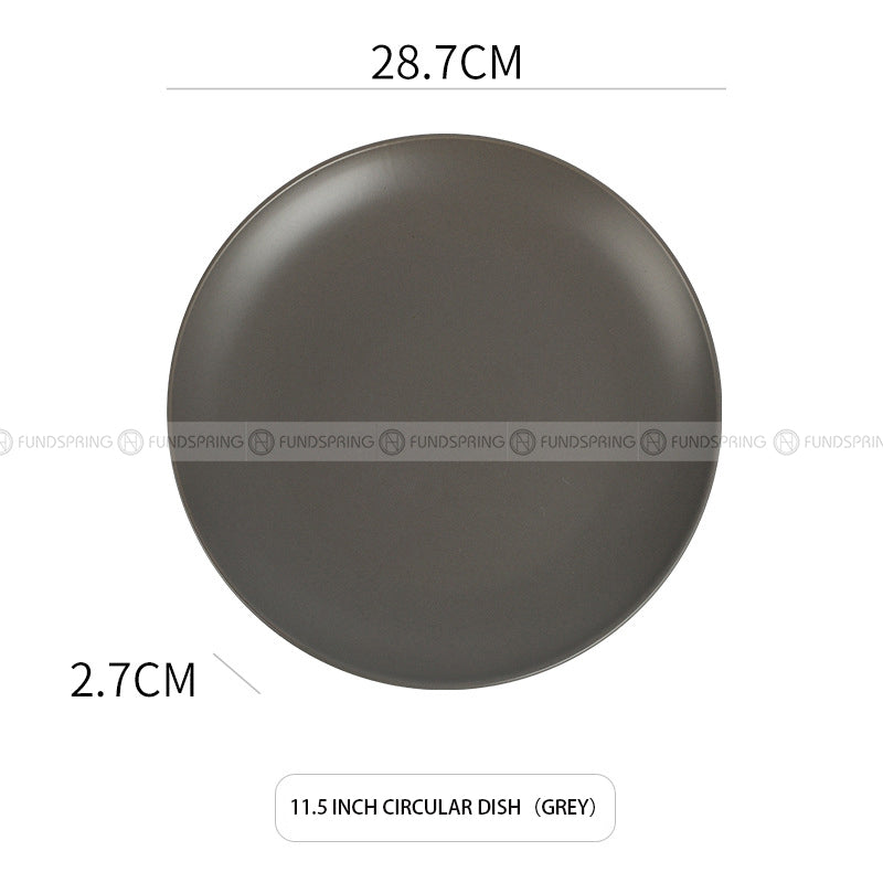 Ceramic Plate Round Shallow Plate Irregular Flat Plate Matte Plate Ceramic Plate Round Shallow Plate Irregular Flat Plate Matte Plate