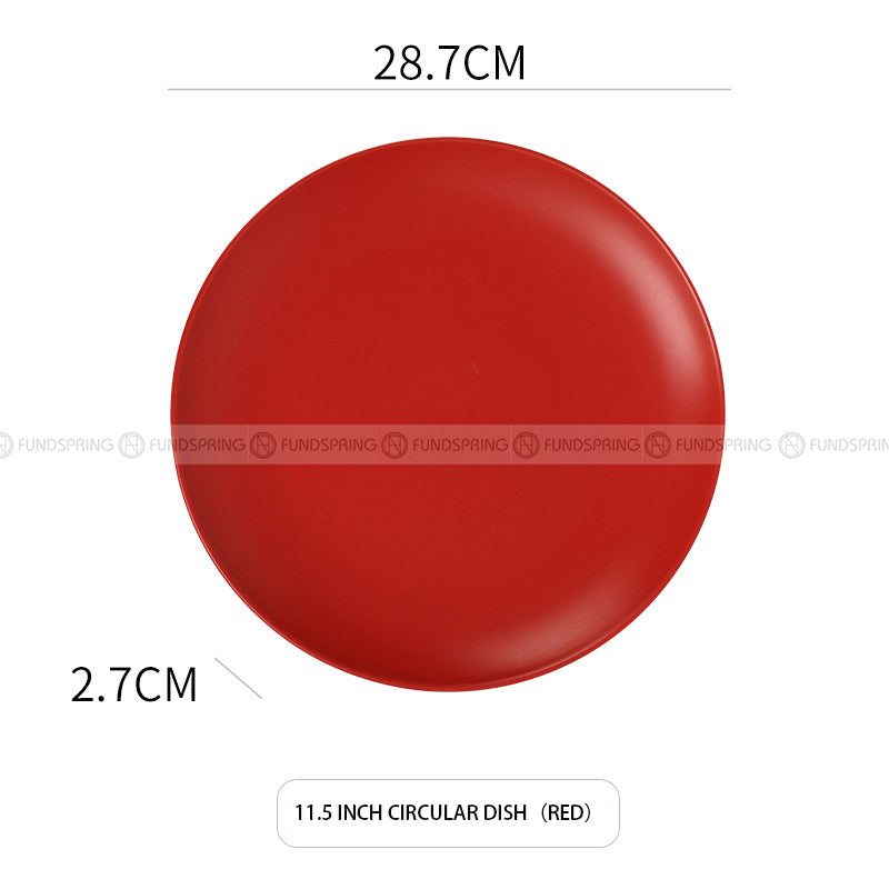 Ceramic Plate Round Shallow Plate Irregular Flat Plate Matte Plate Ceramic Plate Round Shallow Plate Irregular Flat Plate Matte Plate