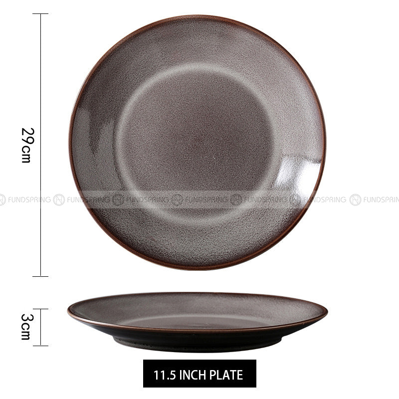 Ceramic Shallow Plate Dinner Plate Round Flat Plate Serving Plates Ceramic Shallow Plate Dinner Plate Round Flat Plate Serving Plates
