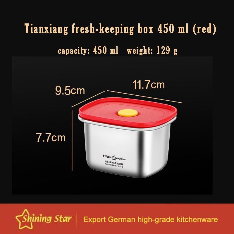 304 Stainless Steel Food Grade Fresh-keeping Box Storage Box Lunch Box 304 Stainless Steel Food Grade Fresh-keeping Box Storage Box Lunch Box