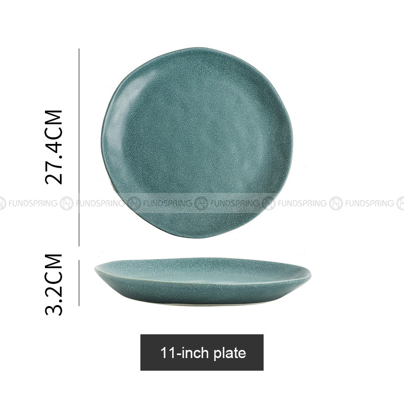 Matte Fusion Ceramic Dinner Plate Combination Tableware Set of 2 (8" and 11") Matte Fusion Ceramic Dinner Plate Combination Tableware Set of 2 (8" and 11")