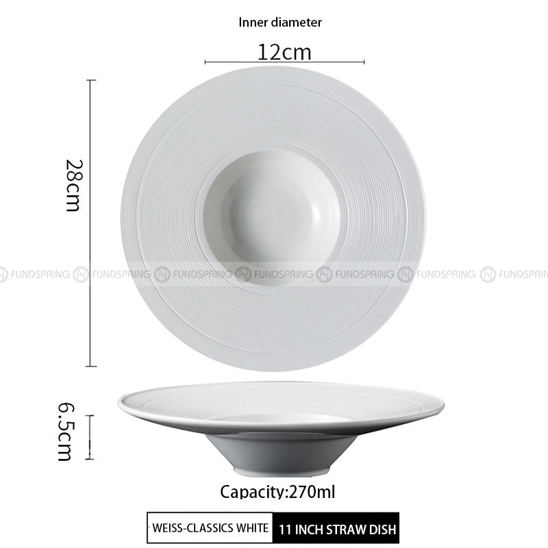 Designer Tableware Collection Weiss Series Ceramic Dish White Plate Designer Tableware Collection Weiss Series Ceramic Dish White Plate