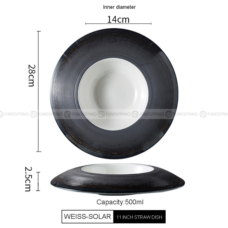 Nordic Dinnerware Weiss Series Ceramic Navy/Black/White Dinner Plate Nordic Dinnerware Weiss Series Ceramic Navy/Black/White Dinner Plate
