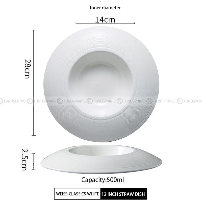 Designer Tableware Collection Weiss Series Ceramic Dish White Plate Designer Tableware Collection Weiss Series Ceramic Dish White Plate