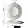 Designer Dinnerware Collection Weiss Series Ceramic White/Sliver Plate Designer Dinnerware Collection Weiss Series Ceramic White/Sliver Plate