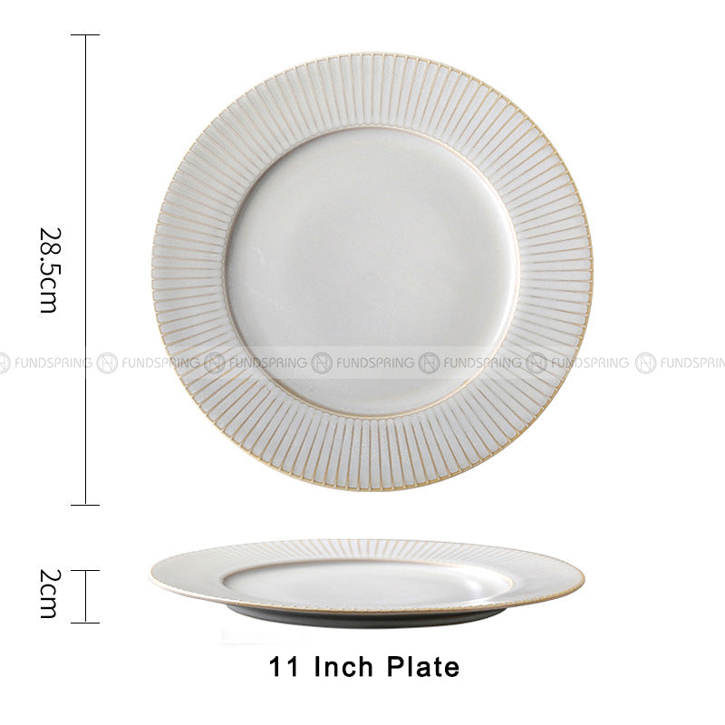 Simplism Milk White Tableware Ceramic Shallow Plate Dinner Plate Simplism Milk White Tableware Ceramic Shallow Plate Dinner Plate