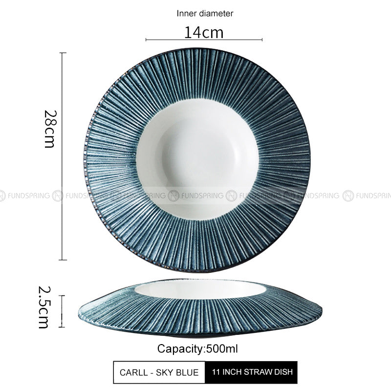 Carll Solar Series Dinnerware Collection Ceramic Blue/White Plate Carll Solar Series Dinnerware Collection Ceramic Blue/White Plate