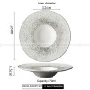 Designer Dinnerware Collection Weiss Series Ceramic White/Sliver Plate Designer Dinnerware Collection Weiss Series Ceramic White/Sliver Plate