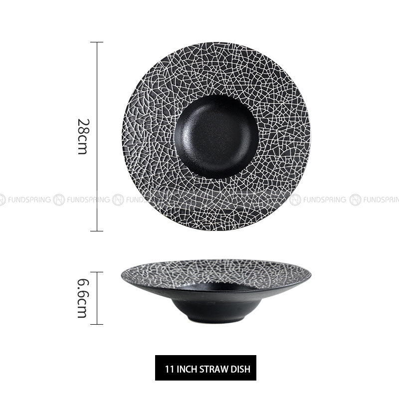 Ice Crack Texture Ceramic Dinnerware Minimalism Dinner Bowl Plate Ice Crack Texture Ceramic Dinnerware Minimalism Dinner Bowl Plate