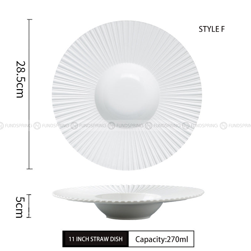 Nordic Dinnerware Carll Solar Series Ceramic White Dinner Plate Nordic Dinnerware Carll Solar Series Ceramic White Dinner Plate