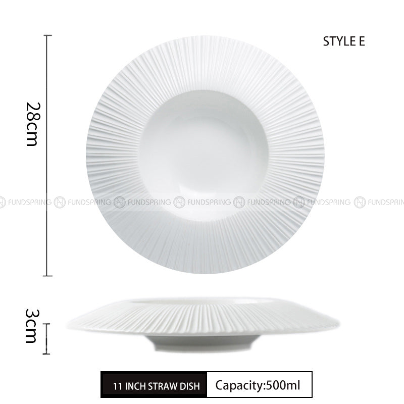 Nordic Dinnerware Carll Solar Series Ceramic White Dinner Plate Nordic Dinnerware Carll Solar Series Ceramic White Dinner Plate