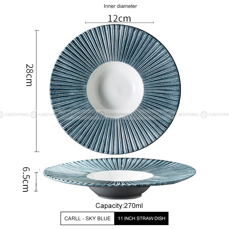 Carll Solar Series Dinnerware Collection Ceramic Blue/White Plate Carll Solar Series Dinnerware Collection Ceramic Blue/White Plate