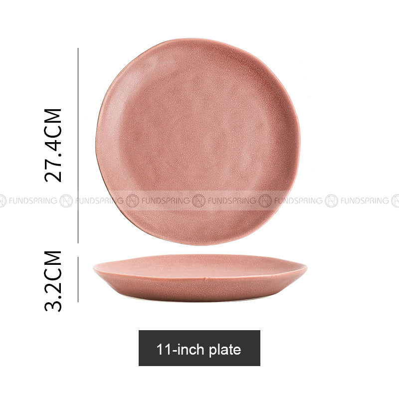 Matte Fusion Ceramic Dinner Plate Combination Tableware Set of 2 (8" and 11") Matte Fusion Ceramic Dinner Plate Combination Tableware Set of 2 (8" and 11")