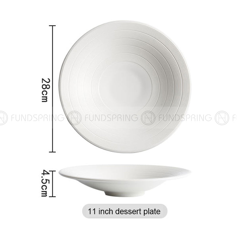 Designer Tableware Collection Weiss Series Ceramic White Salad Bowl Designer Tableware Collection Weiss Series Ceramic White Salad Bowl