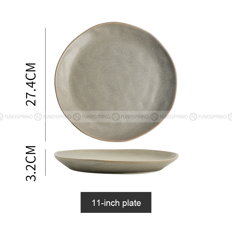 Matte Fusion Ceramic Dinner Plate Combination Tableware Set of 2 (8" and 11") Matte Fusion Ceramic Dinner Plate Combination Tableware Set of 2 (8" and 11")