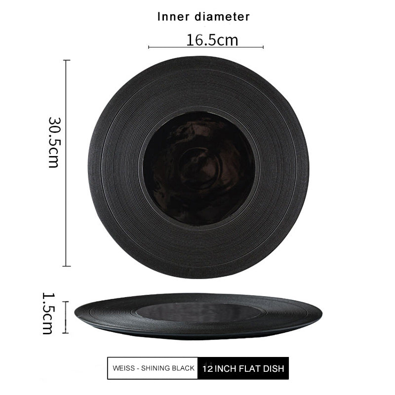 Designer Tableware Collection Weiss Series Ceramic Dish Black Plate Designer Tableware Collection Weiss Series Ceramic Dish Black Plate