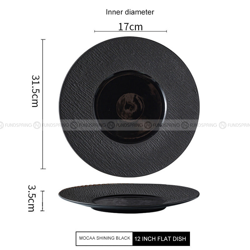 Mocaa Stone Series Black Dinner Plates Ceramic Dinnerware Plates Mocaa Stone Series Black Dinner Plates Ceramic Dinnerware Plates