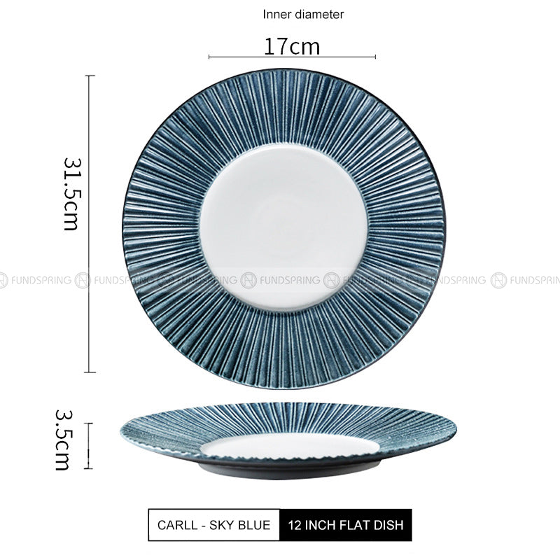Carll Solar Series Dinnerware Collection Ceramic Blue/White Plate Carll Solar Series Dinnerware Collection Ceramic Blue/White Plate