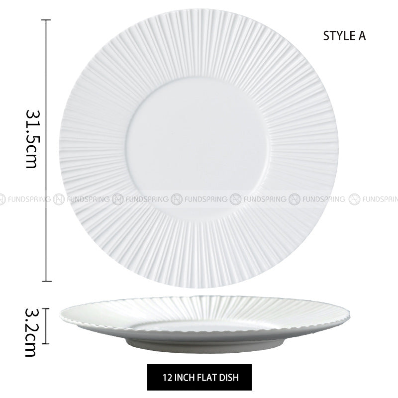 Nordic Dinnerware Carll Solar Series Ceramic White Dinner Plate Nordic Dinnerware Carll Solar Series Ceramic White Dinner Plate