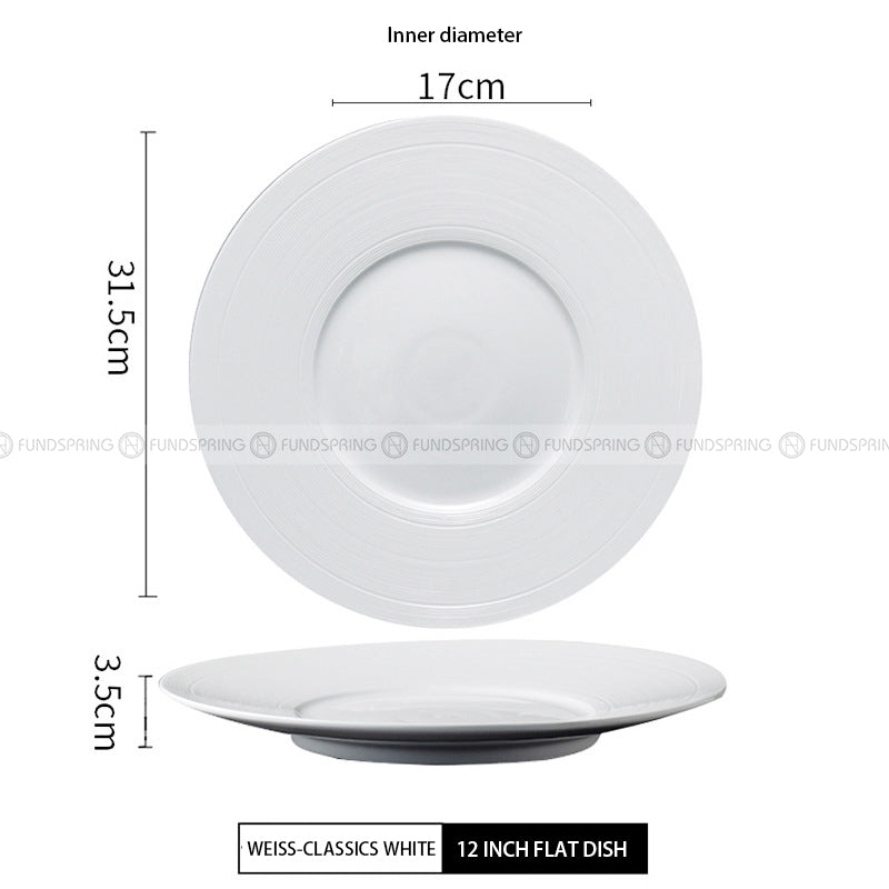 Designer Tableware Collection Weiss Series Ceramic Dish White Plate Designer Tableware Collection Weiss Series Ceramic Dish White Plate