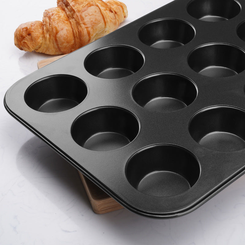 Black Non-stick Baking Pan 12 Cups Muffin Mold Cake Baking Mold Black Non-stick Baking Pan 12 Cups Muffin Mold Cake Baking Mold
