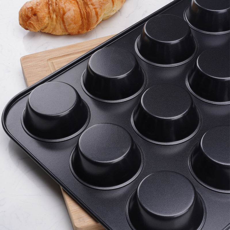 Black Non-stick Baking Pan 12 Cups Muffin Mold Cake Baking Mold Black Non-stick Baking Pan 12 Cups Muffin Mold Cake Baking Mold