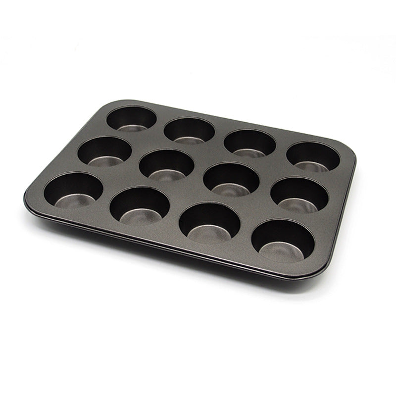 Black Non-stick Baking Pan 12 Cups Muffin Mold Cake Baking Mold Black Non-stick Baking Pan 12 Cups Muffin Mold Cake Baking Mold