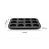 Black Non-stick Baking Pan 12 Cups Muffin Mold Cake Baking Mold Black Non-stick Baking Pan 12 Cups Muffin Mold Cake Baking Mold